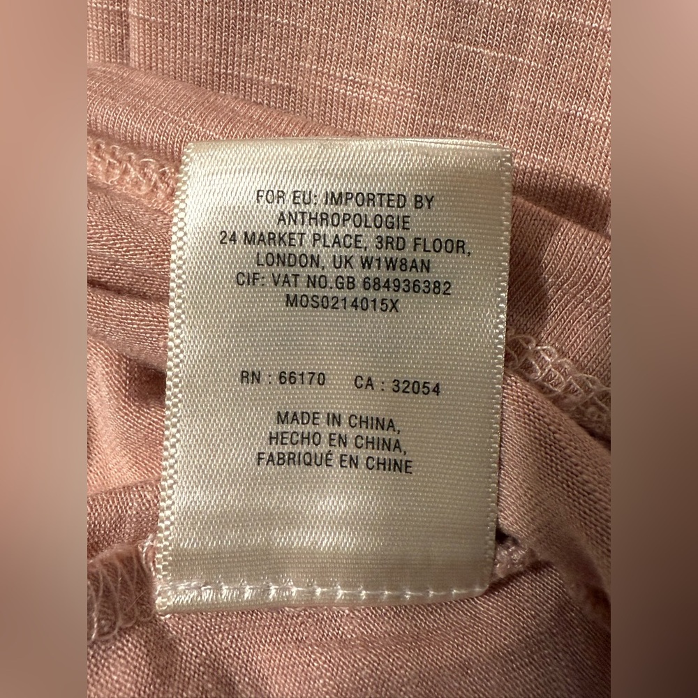 Anthropologie Meadow Rue Blush Pink Bell Sleeve Embroidered Blouse Top Size XS - Picture 13 of 13